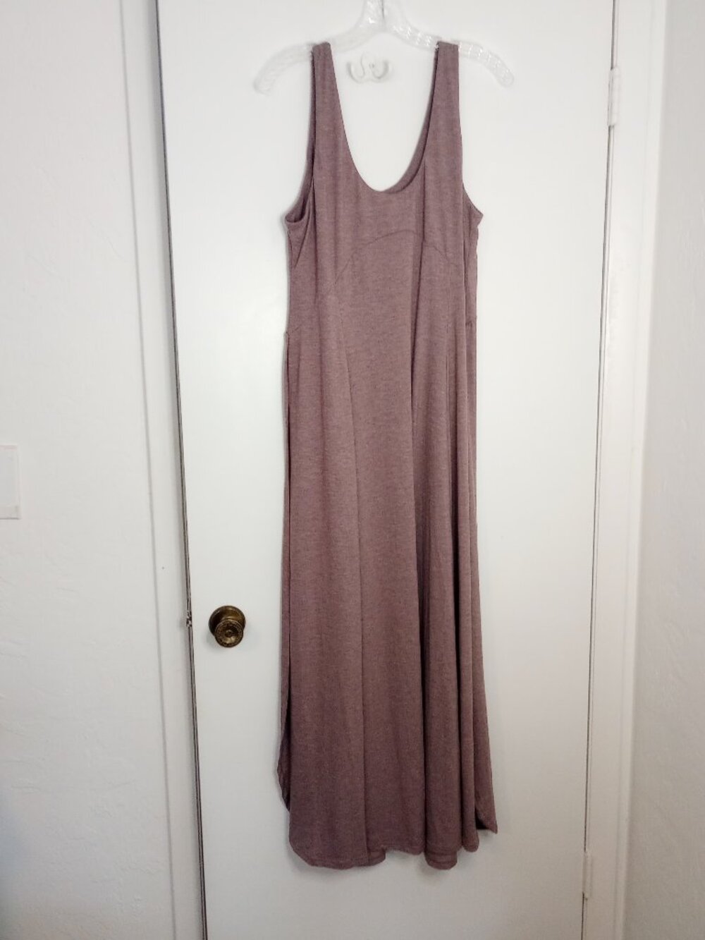 Halara U Neck Flowy Maxi Casual Tank Dress in Tea Brown NWOT - Picture 6 of 7
